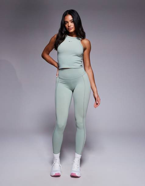 Nike One Training Dri-FIT Gym Life Swoosh high waisted leggings in khaki - view 1