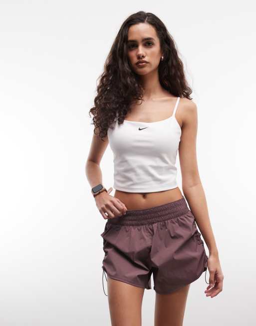 Nike One Training Dri-FIT high rise 5 inch shorts in brown , 2 of 5