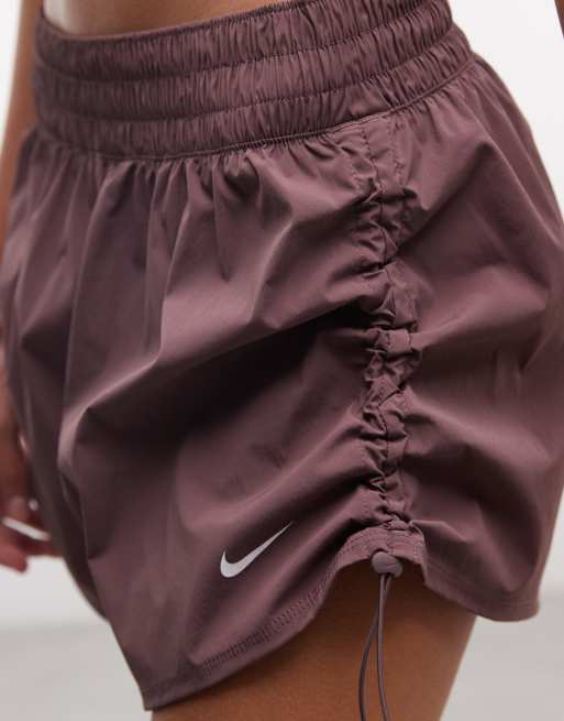 Nike One Training Dri-FIT high rise 5 inch shorts in brown , 5 of 5