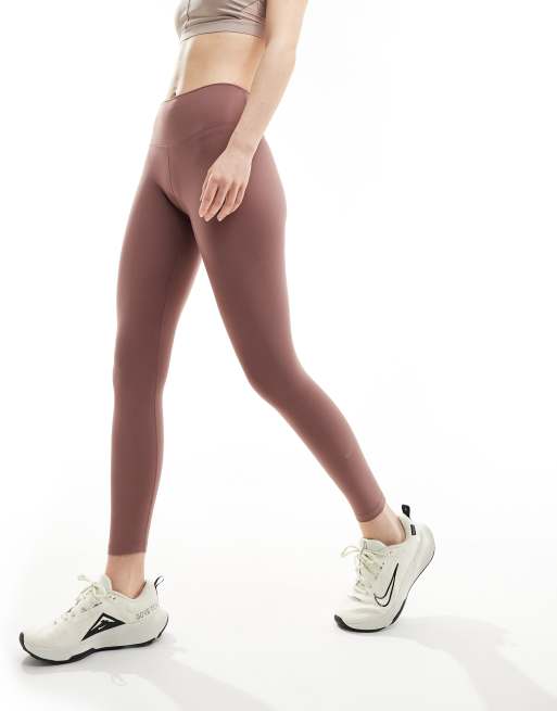  Nike One Training Dri-Fit high rise 7/8 leggings in smokey mauve