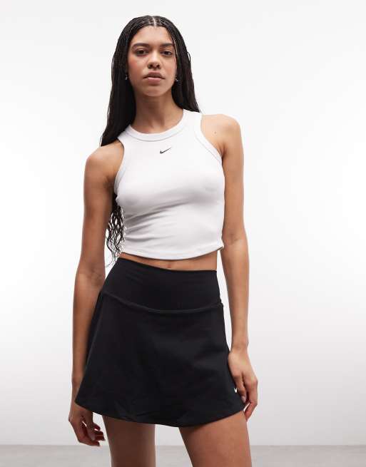 Nike One Training Dri-FIT high rise skirt in black , 2 of 5