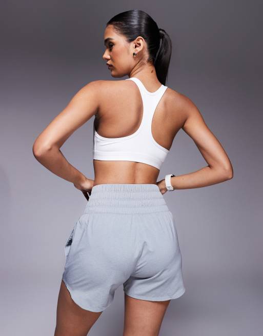 Nike One Training Dri-FIT high waist 3-inch shorts in gray , 2 of 5