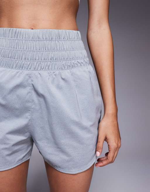 Nike One Training Dri-FIT high waist 3-inch shorts in gray , 4 of 5