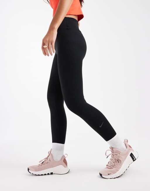 Nike One Training Dri-FIT high waisted 7/8 leggings in black, 4 of 5