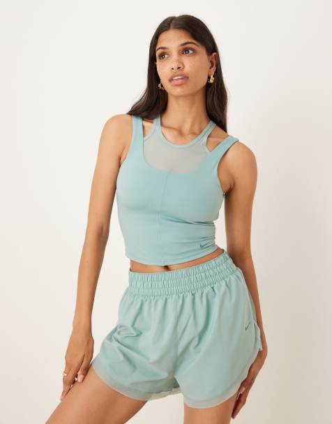 Nike One Training Dri-FIT layered vest in light blue