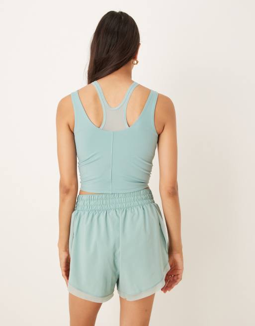 Nike One Training Dri-FIT layered vest in light blue