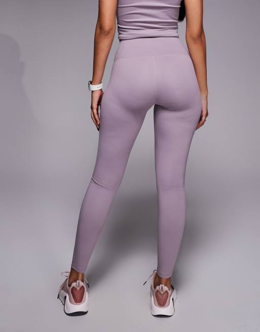 Nike - One Training - Dri-FIT - Legging met naadloze voorkant en hoge taille in lichtpaars, 4 van 5