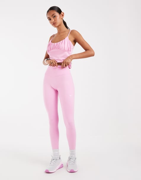 Nike - One Training Dri-FIT - Leggings a vita alta rosa chiaro senza cuciture - view 1
