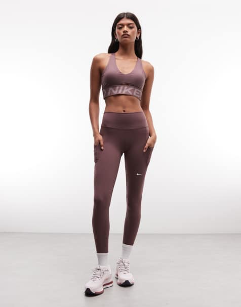Nike One Training Dri-FIT leggings in brown - view 1