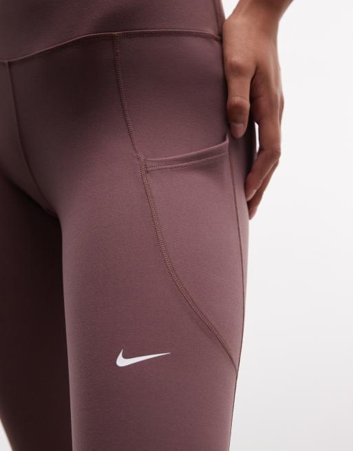 Nike One Training Dri-FIT leggings in brown, 5 of 5