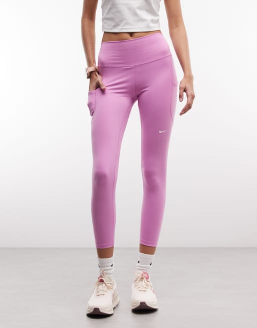 Nike One Training Dri-Fit leggings in pink, 2 of 5