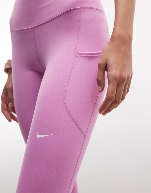 Nike One Training Dri-Fit leggings in pink, 4 of 5