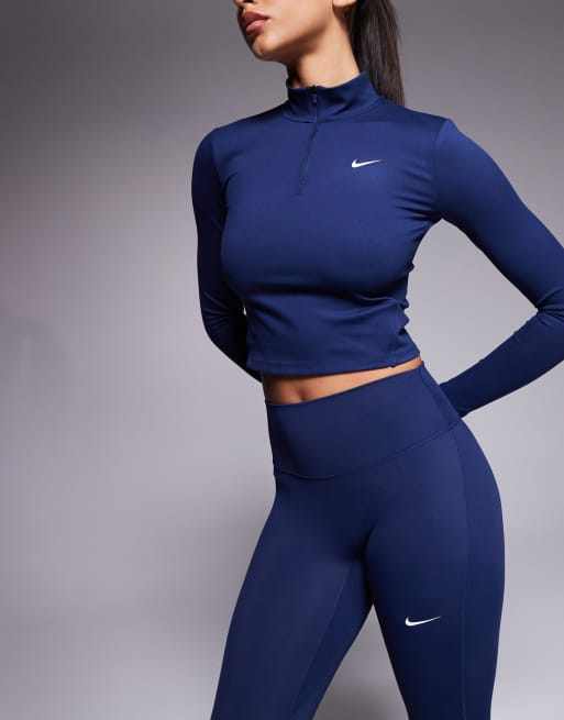 Nike One Training - Dri-FIT - Marineblå sømløse leggings med høj talje, 2 af 5