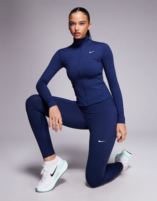 Nike One Training - Dri-FIT - Marineblå sømløse leggings med høj talje, 3 af 5