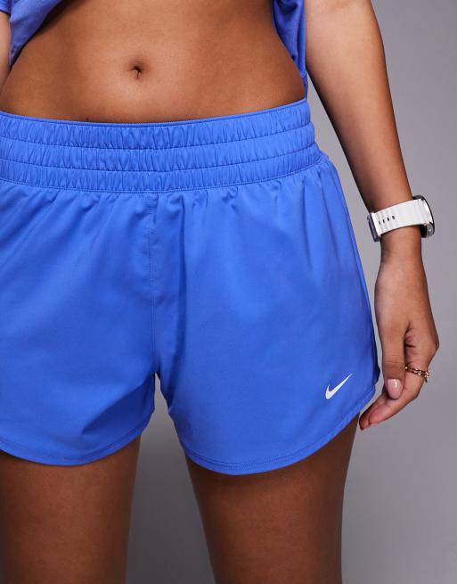 Nike One Training Dri-FIT mid rise 3 inch shorts in blue, 5 of 5
