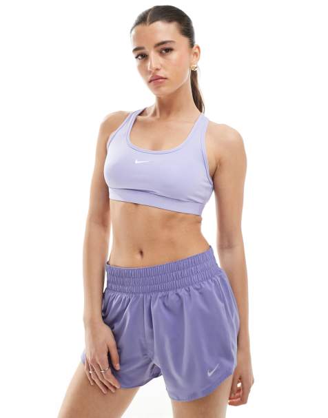 Nike One Training Dri-FIT mid rise 3 inch shorts in purple - view 1