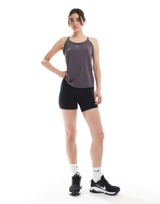 Nike One Training - Dri-FIT - Mørkegrå top med stropper, 2 af 4