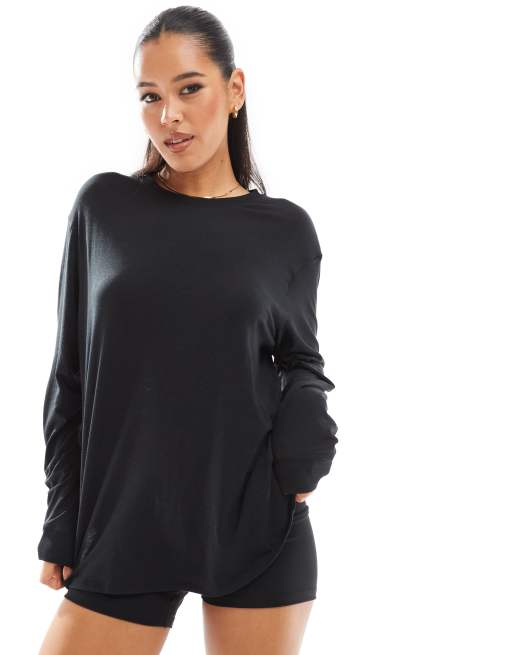 Nike One Training Dri-FIT relaxed longsleeve t-shirt in black