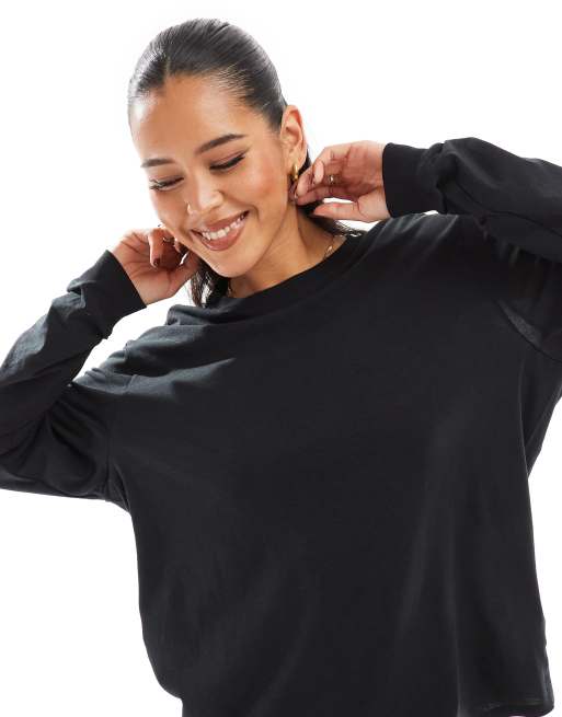 売れ筋商品|||ナイキ カットソー トップス レディース Women's One Relaxed Dri-FIT Long-Sleeve Crewneck Top Black/black Nike Women's One Relaxed Dri-FIT Long-Sleeve Crewneck Top