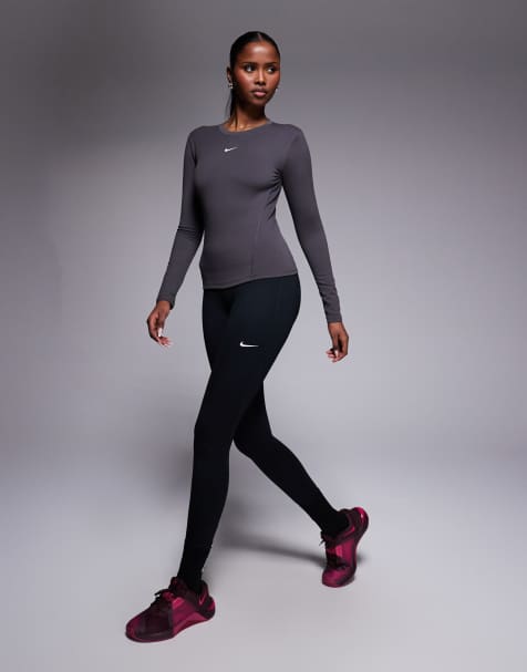 Nike One Training Dri-FIT seamless front high waisted leggings in black - view 1