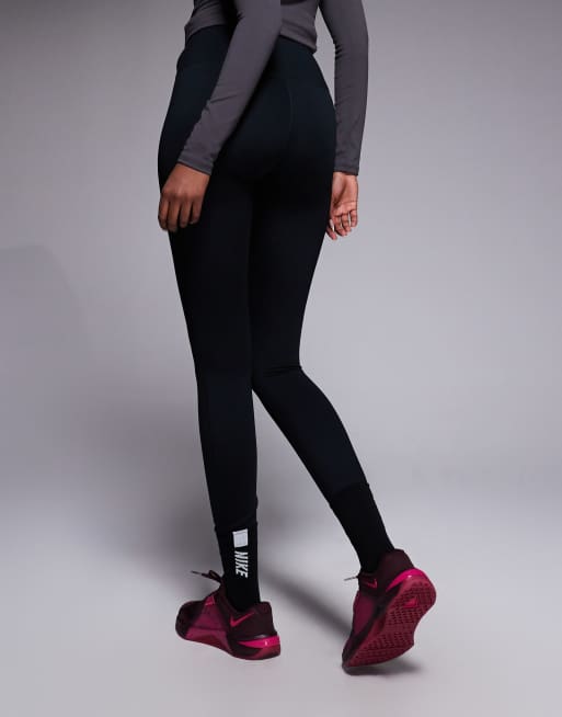 Nike One Training Dri-FIT seamless front high waisted leggings in black, 4 of 5