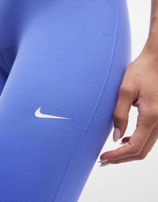 Nike One Training Dri-FIT seamless front high waisted leggings in blue, 4 of 5