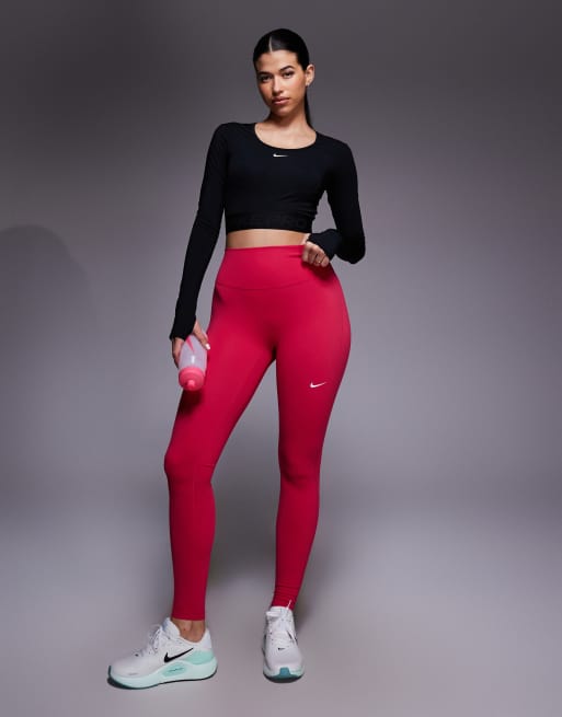 Nike One Training Dri-FIT seamless front high waisted leggings pink, 2 of 5