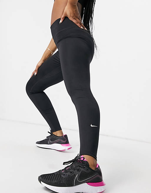 Nike - One Training Dri-FIT - Sorte leggings med mellemhøj talje