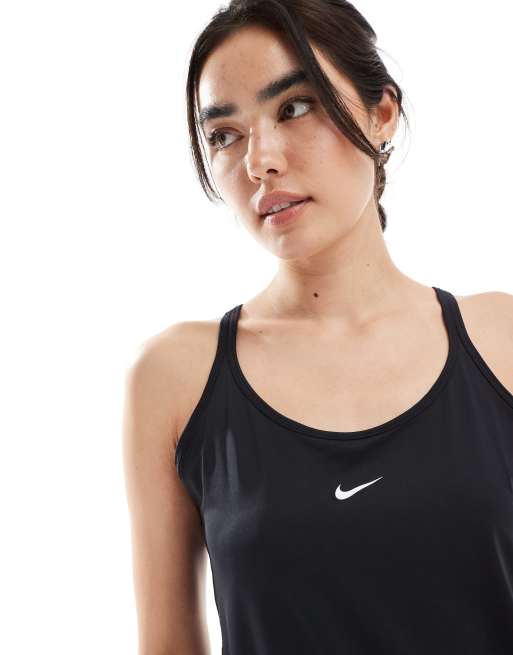Nike One Training Dri-FIT strappy vest in black, 2 of 4