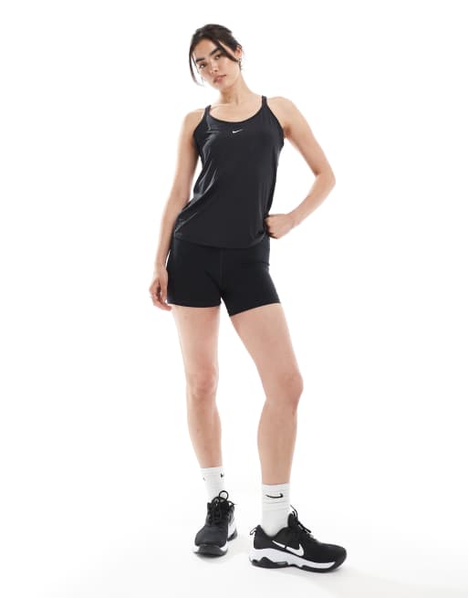 Nike One Training Dri-FIT strappy vest in black, 4 of 4