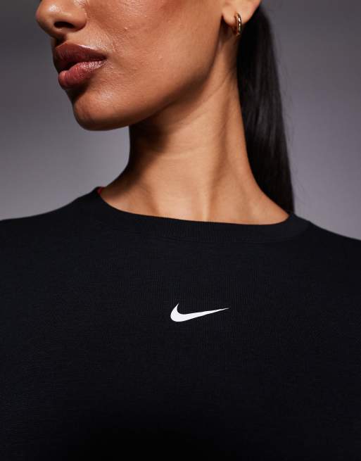 Nike - One Training Dri-FIT - Top a maniche lunghe vestibilità comoda nero, 3 di 4