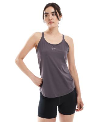 Nike - One Training Dri-FIT - Trägertop in Dunkelgrau mit Riemchenträgern