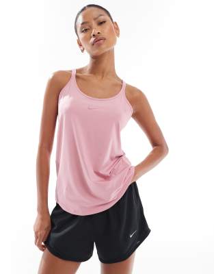 Nike - One Training Dri-FIT - Trägertop in Rosa mit Riemchenträgern