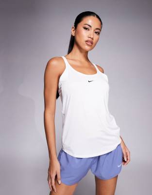 Nike - One Training Dri-FIT - Trägertop in Weiß mit Riemchenträgern