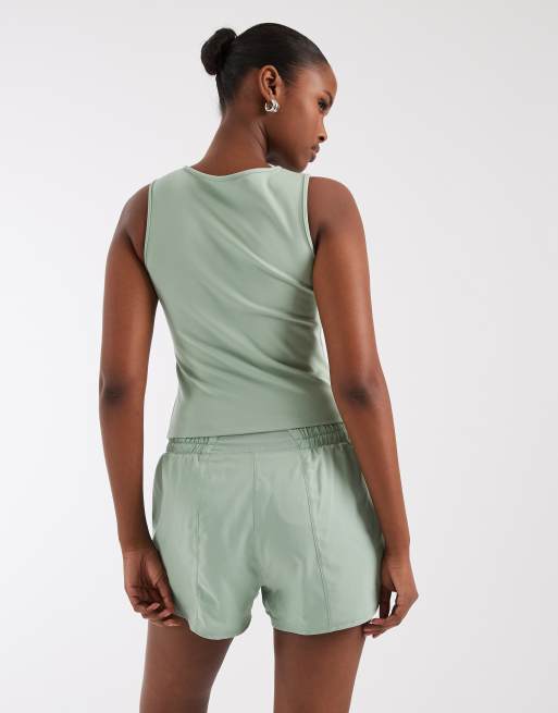 Nike One Training Dri-FIT twsited tank top in green, 3 of 4
