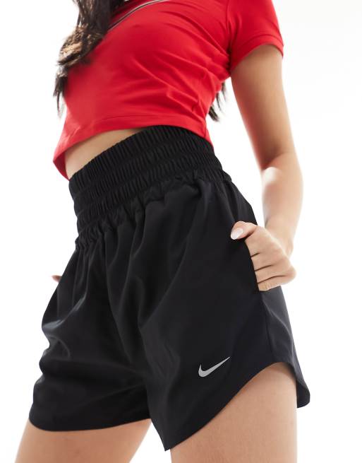 Nike One Training Dri Fit ultra high rise 3 inch shorts in black