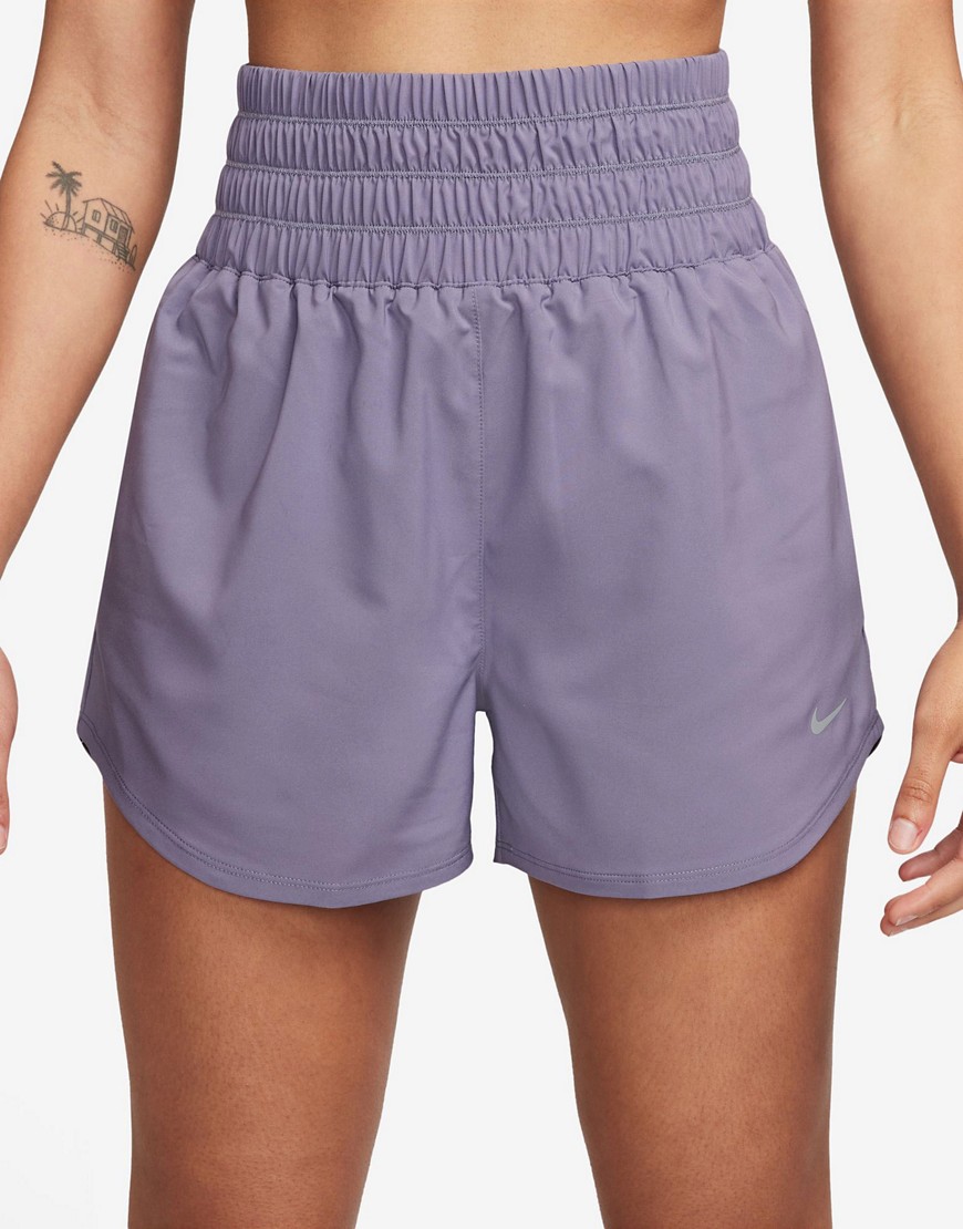 Nike One Training Dri-fit Ultra High Rise 3-inch Shorts In Purple-blue