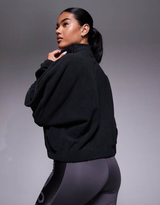 Nike - One Training - Fleece jack met korte rits in zwart, 4 van 4