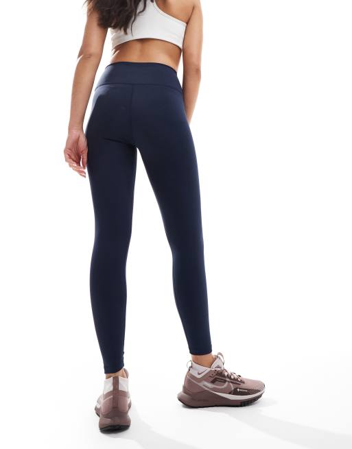 Nike – One Training – Granatowe legginsy o długości 7/8 z podwyższonym stanem, 2 z 5