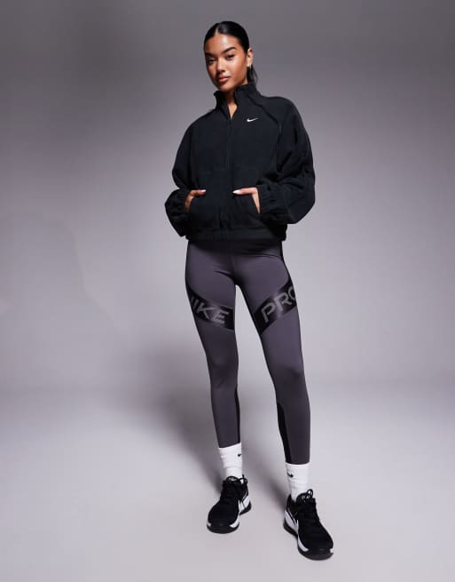 Nike One Training half zip fleece in black, 2 of 4