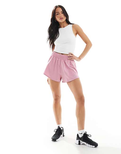 Nike One Training high rise 3 inch shorts in pink | ASOS Nike One Training high rise 3 inch shorts in pink | ASOS