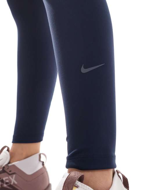 Nike One Training high-waisted 7/8 leggings in navy ASOS