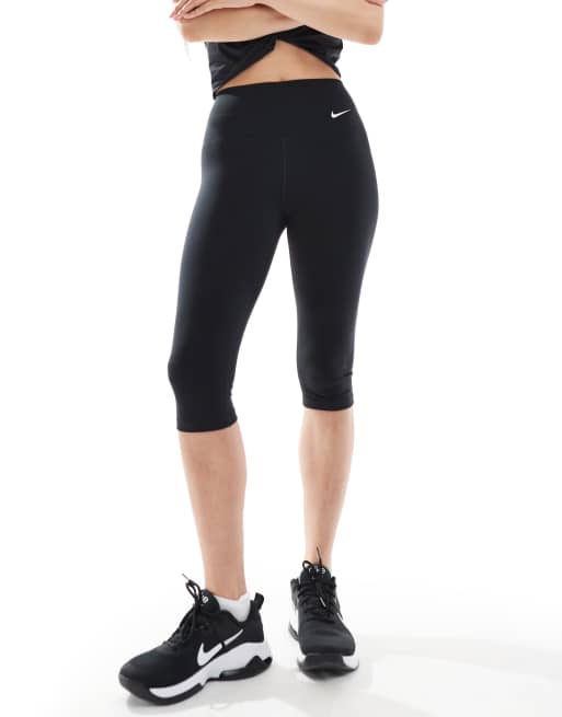 Nike One Training high waisted capri leggings in black | ASOS