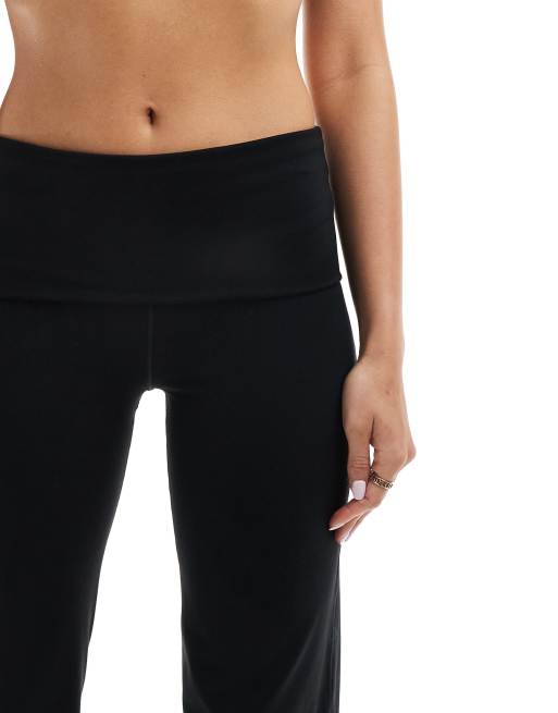 Nike One Training high waisted foldover trousers in black