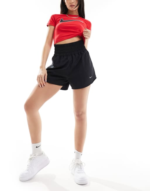 Nike One Training high waisted shorts in black , 3 of 5
