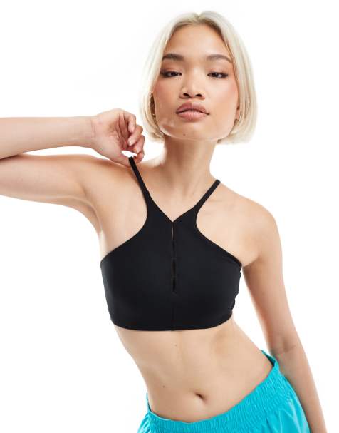 Nike One Training key hole light support sports bra in black - view 1
