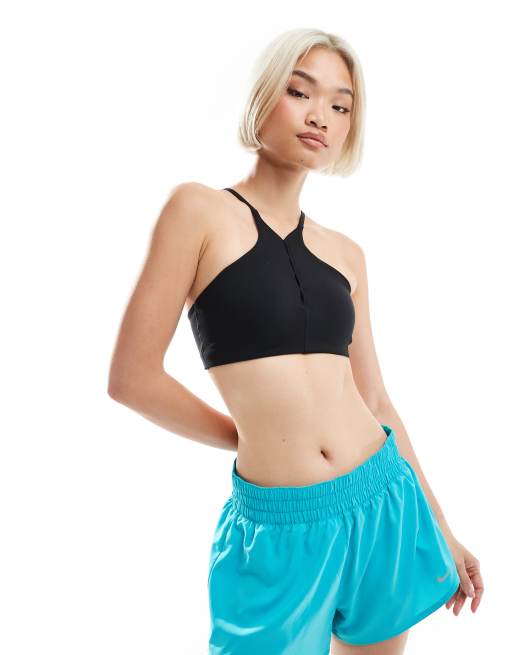 Nike One Training key hole light support sports bra in black | ASOS