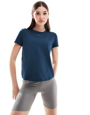 Nike - One Training - Klassisches T-Shirt in Marineblau