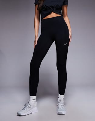 Nike - One Training - Leggings in Schwarz mit hohem Bund und U-Naht