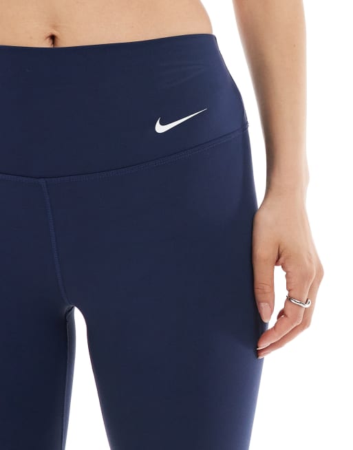 Nike – One Training – Marinblå caprileggings med hög midja, 3 av 5